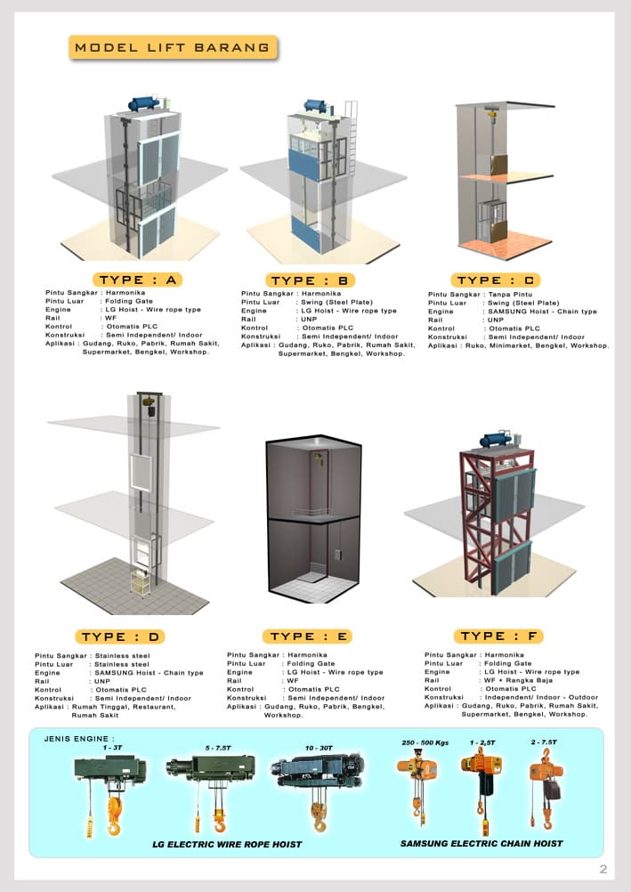Type Cargo Lift Indotara Cargo Lift Indotara