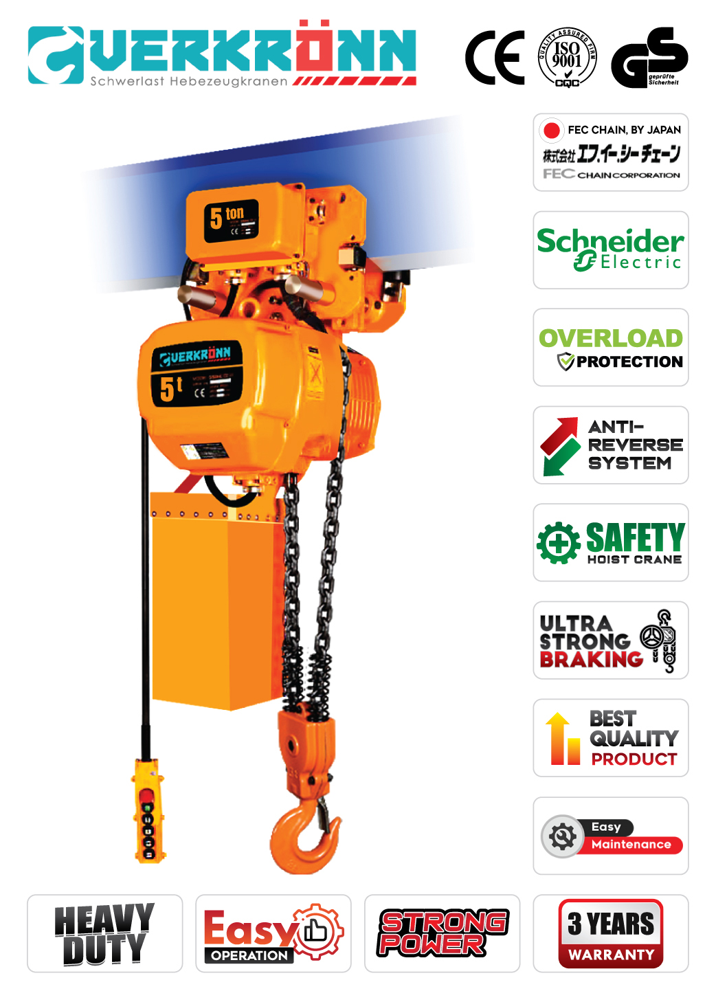 Jual Verkronn Electric Chain Hoist, Harga Verkronn Electric Chain Hoist, Verkronn Electric Chain Hoist Murah