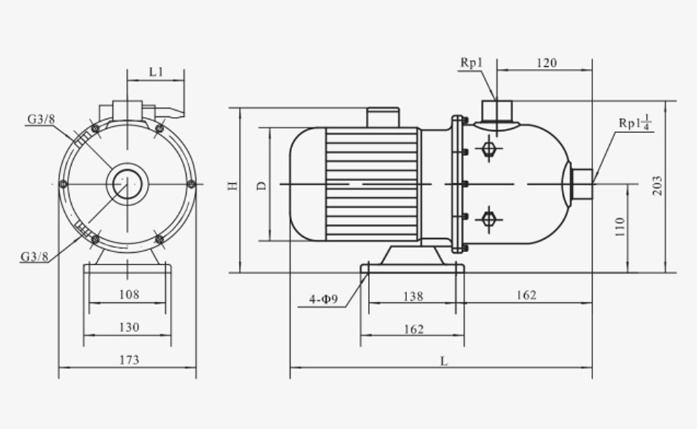 Installation Drawing Horizontal Multistage Centrifugal Pump