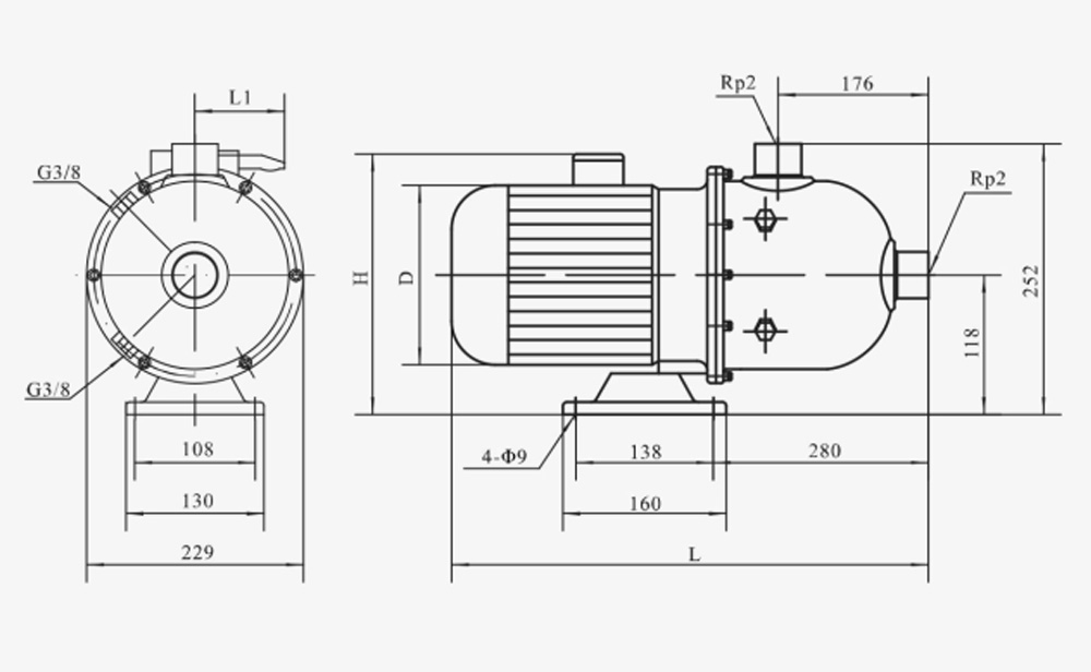 Installation Drawing Horizontal Multistage Centrifugal Pump
