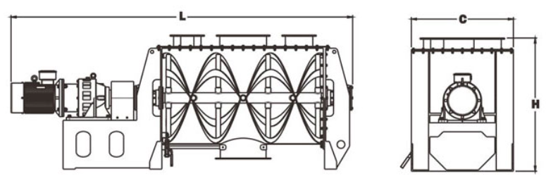 Technical Drawing Ribbon Mixer