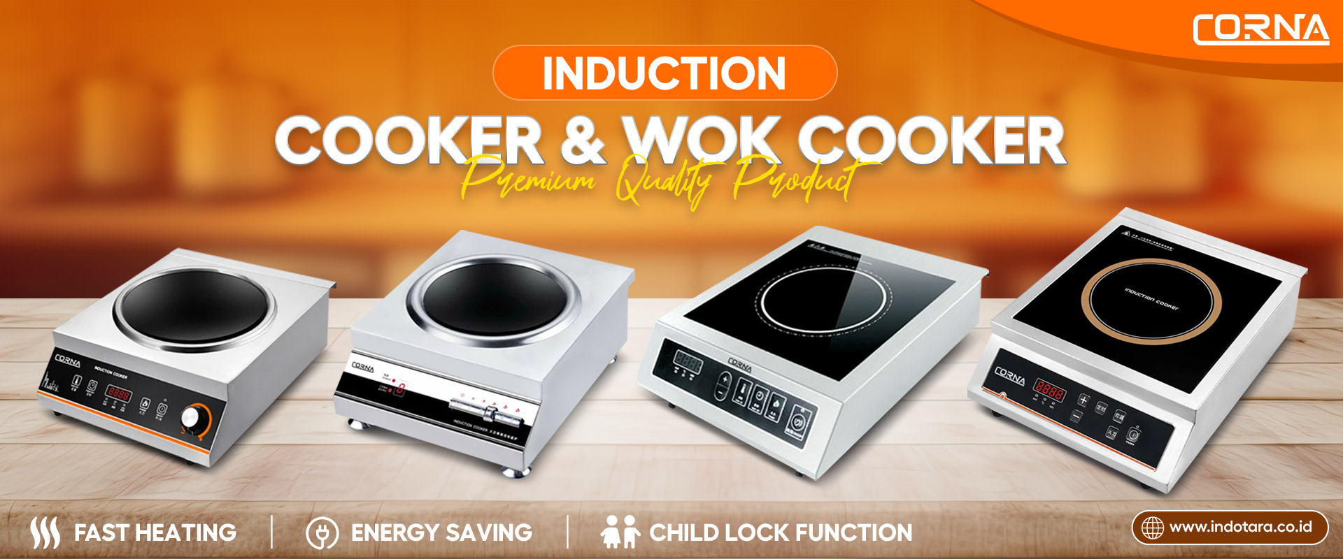 Corna Induction Cooker and Wok Cooker Equipment