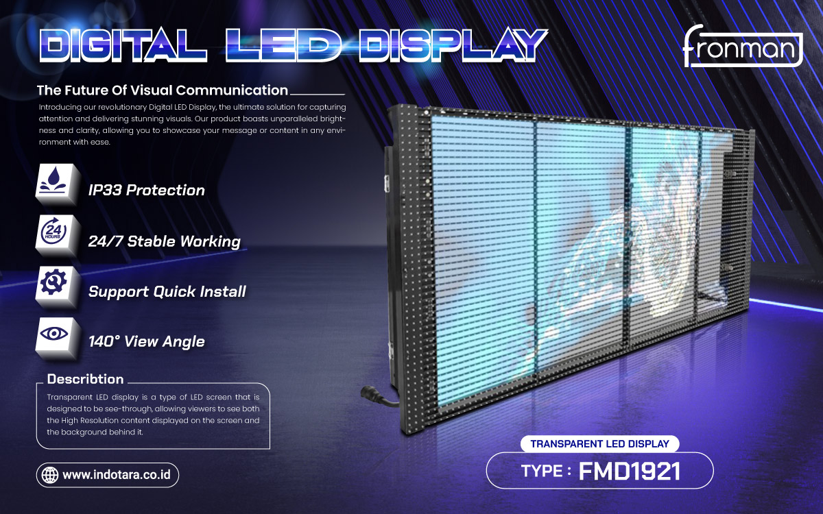 Jual Transparent LED Display, Harga Transparent LED Display, Digital LED Display Berkualitas