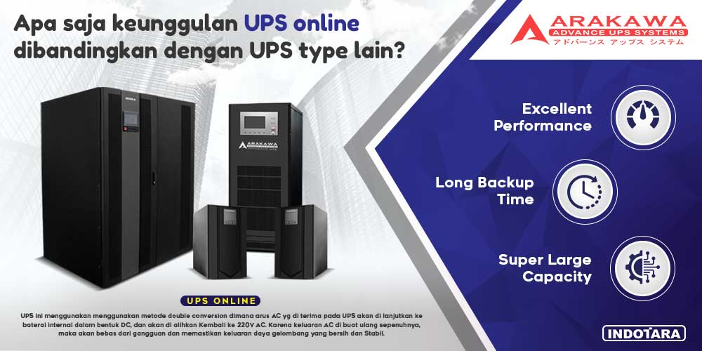 Apa saja keunggulan UPS online dibandingkan dengan UPS type lain