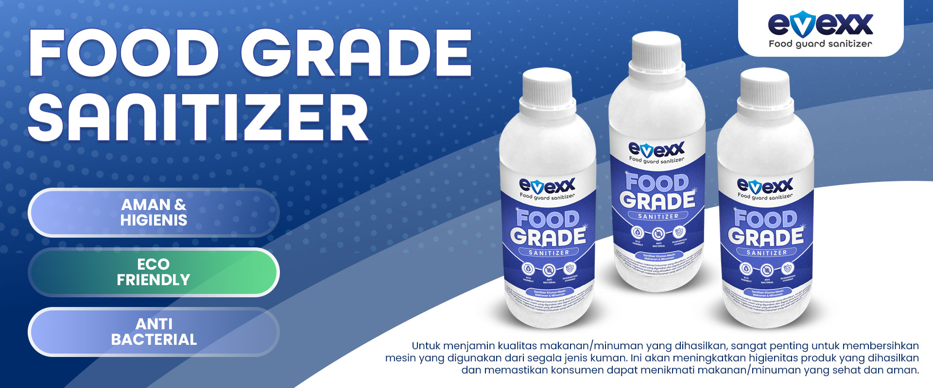 Jual Food Grade Sanitizer yang ampuh membersihkan kuman dan bakteri pada mesin