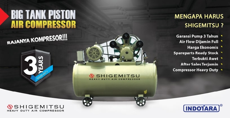 Garansi 3 Tahun Shigemitshu Big Tank Piston Air Compressor