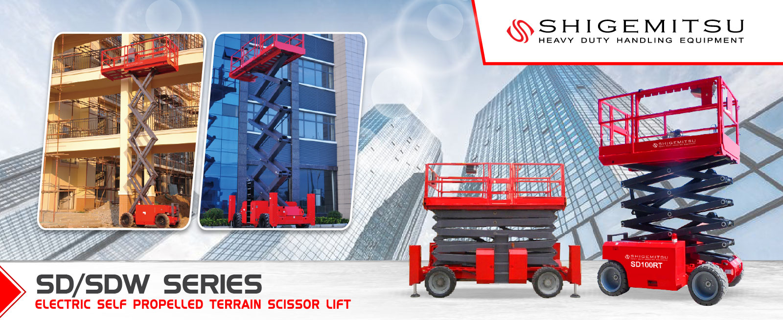 Shigemitsu Self-Propelled Rough Terrain Scissor Lift