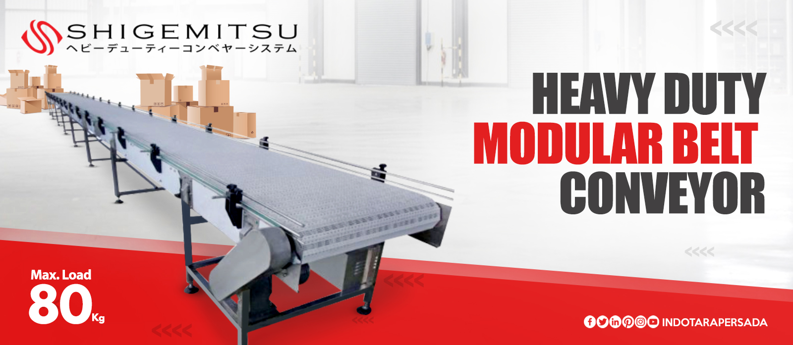 Jual Shigemitsu Modular Belt Conveyor, Harga Modular Belt Conveyor, Jual Modular Belt Conveyor Dengan Harga Murah