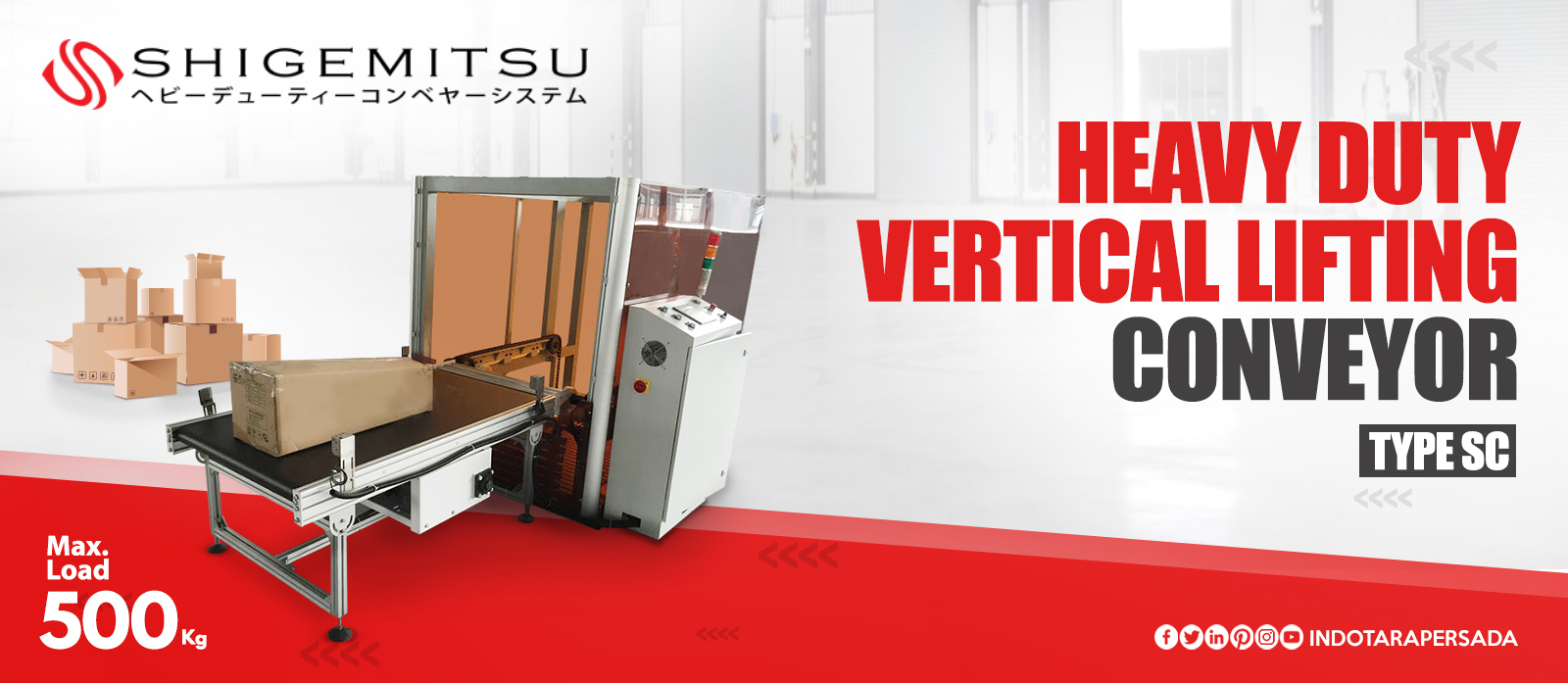 Jual Shigemitsu Vertical Lifting Conveyor, Harga Vertical Lifting Conveyor, Jual Vertical Lifting Conveyor Dengan Harga Murah