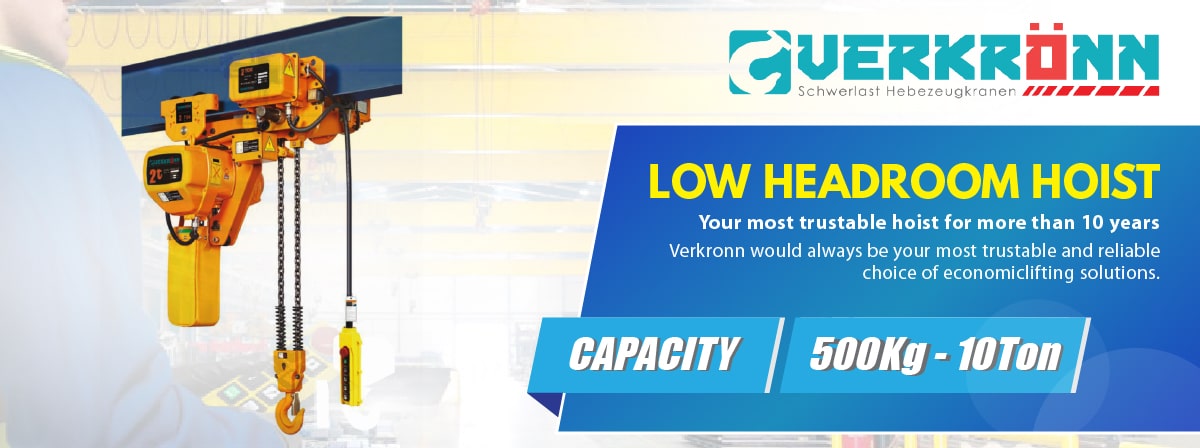 Jual Verkronn Low Headroom Hoist, Harga Verkronn Low Headroom Hoist, Verkronn Low Headroom Hoist Murah