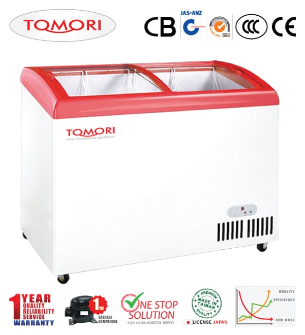 Tomori Curved Glass Deep Freezer