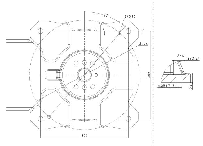 Mounting Dimension Of Robot Base VBRH4-1A