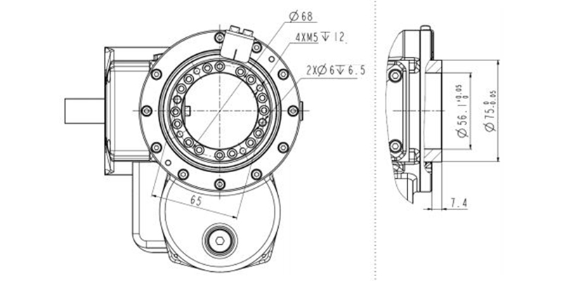 Dimension Chart Of Robot End - Mounted VBRH4-1A