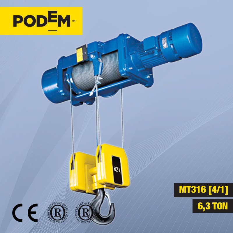 jual wire rope hoist podem