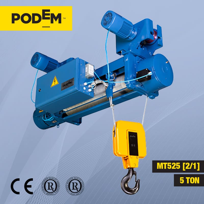jual wire rope hoist podem