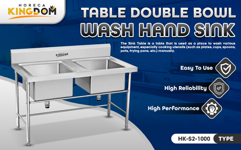 Jual Table Double Bowl Wash Hand Sink
