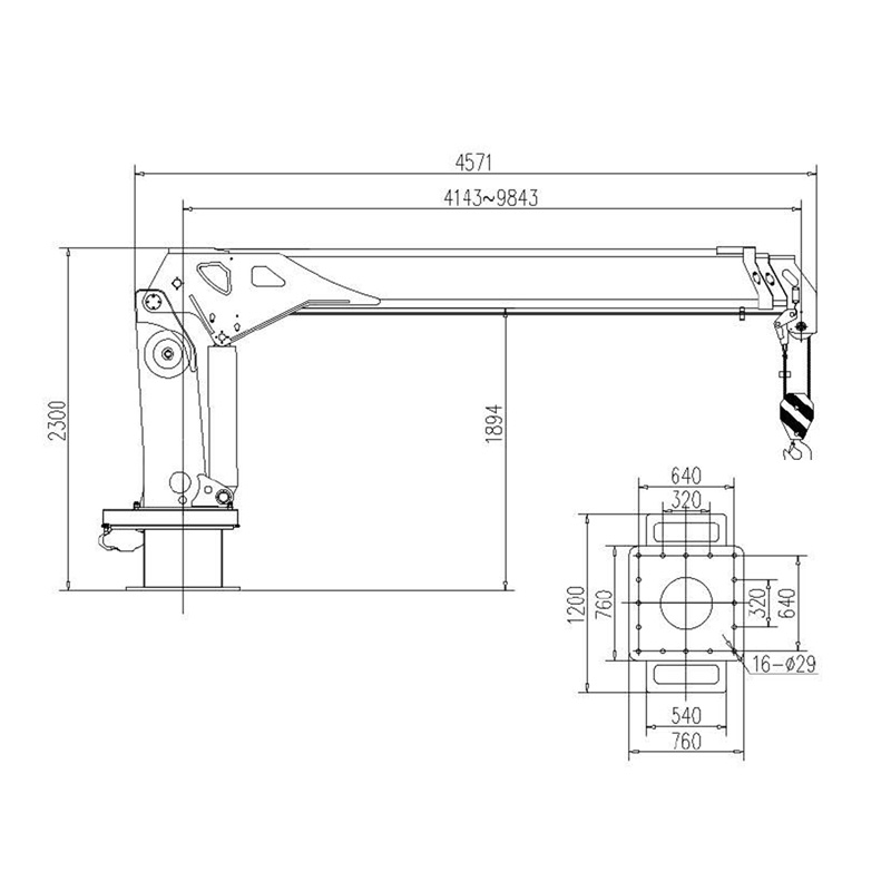 Gerco Telescopic Boom Marine Crane