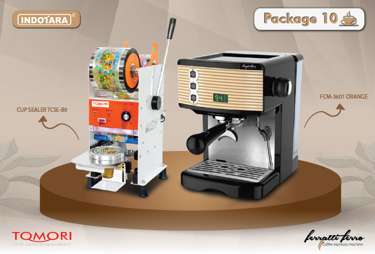 paket mesin kopi cup sealer