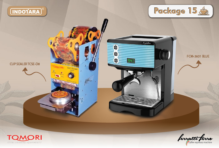 paket mesin kopi cup sealer