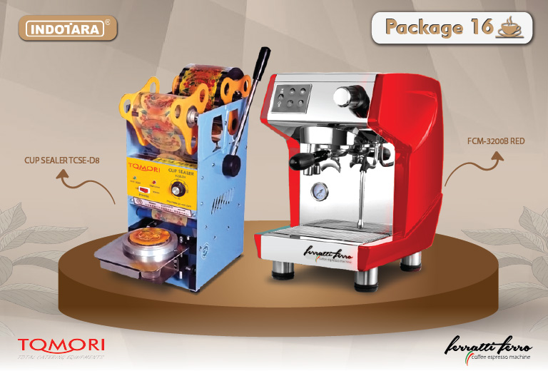 paket mesin kopi cup sealer