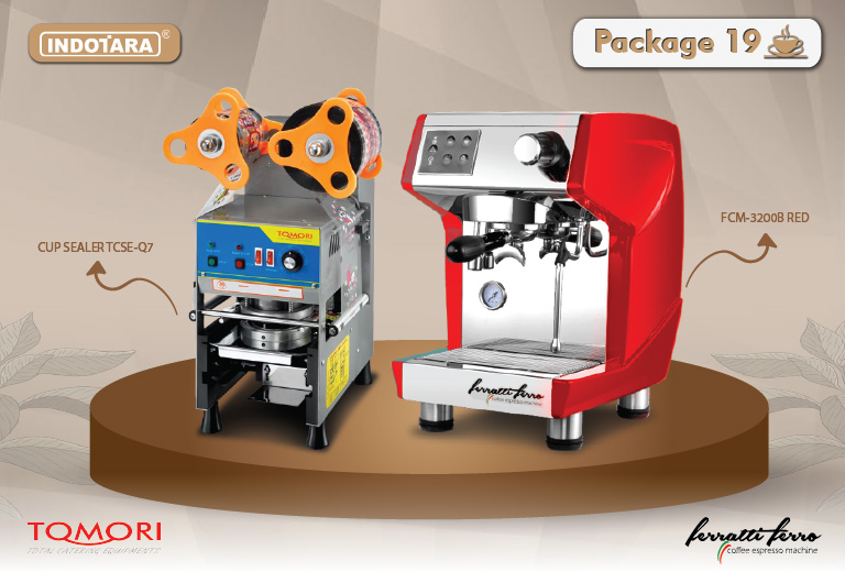 paket mesin kopi cup sealer