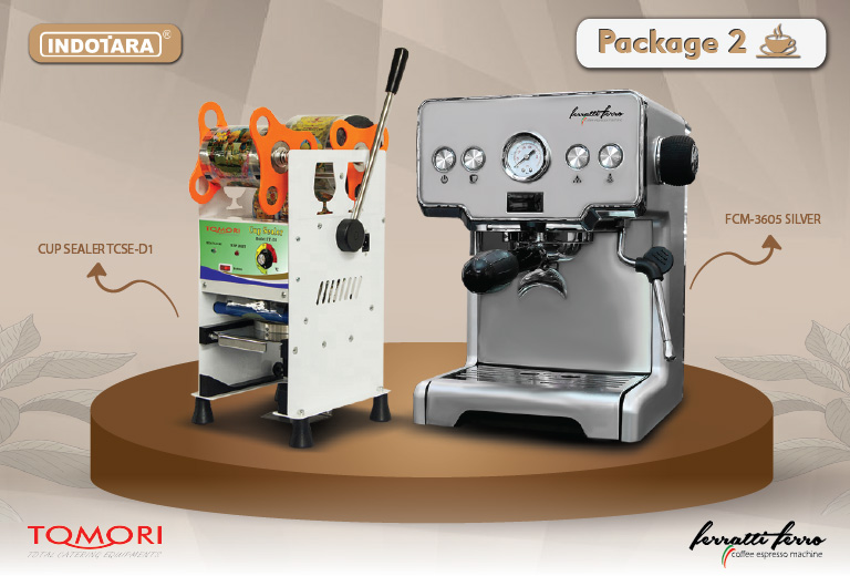 paket mesin kopi cup sealer