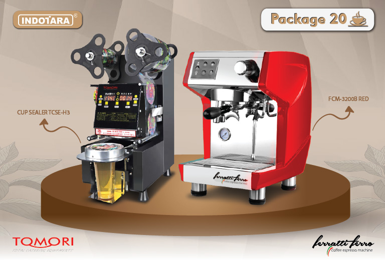 paket mesin kopi cup sealer