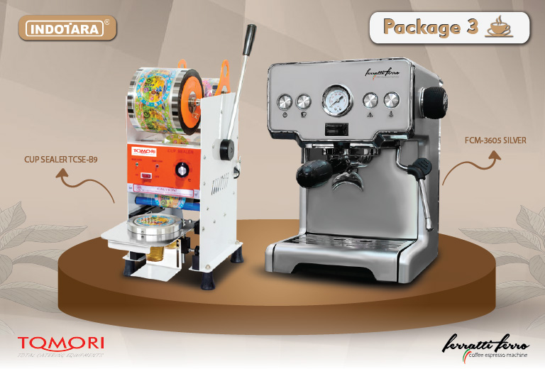 paket mesin kopi cup sealer