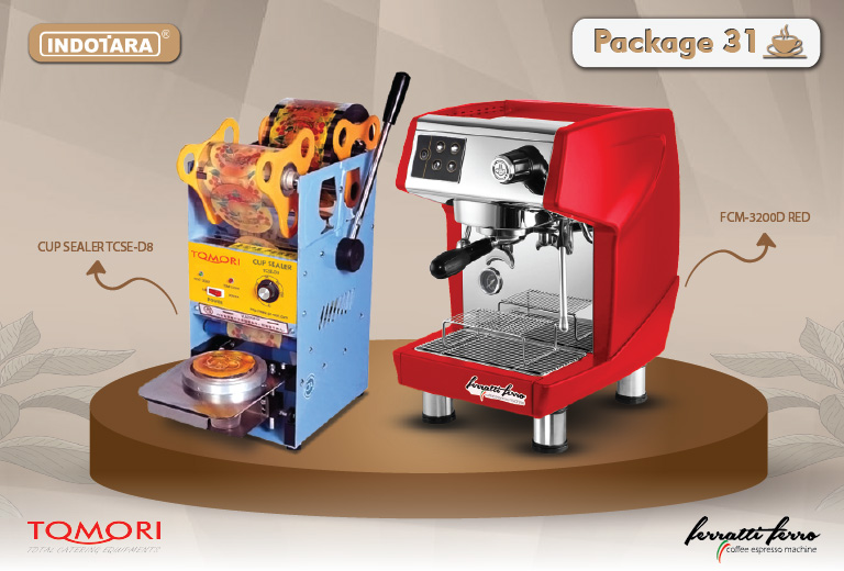 paket mesin kopi cup sealer