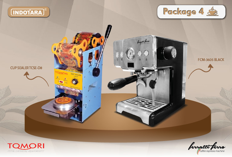 paket mesin kopi cup sealer