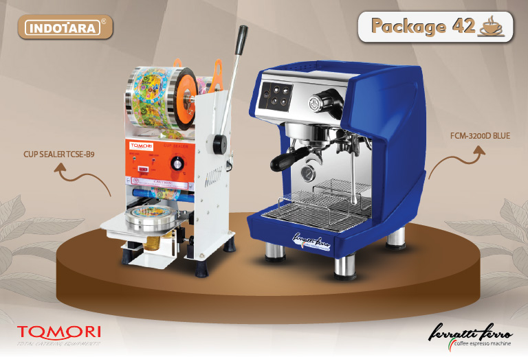 paket mesin kopi cup sealer