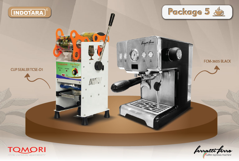 paket mesin kopi cup sealer