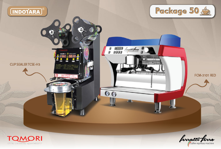 paket mesin kopi cup sealer