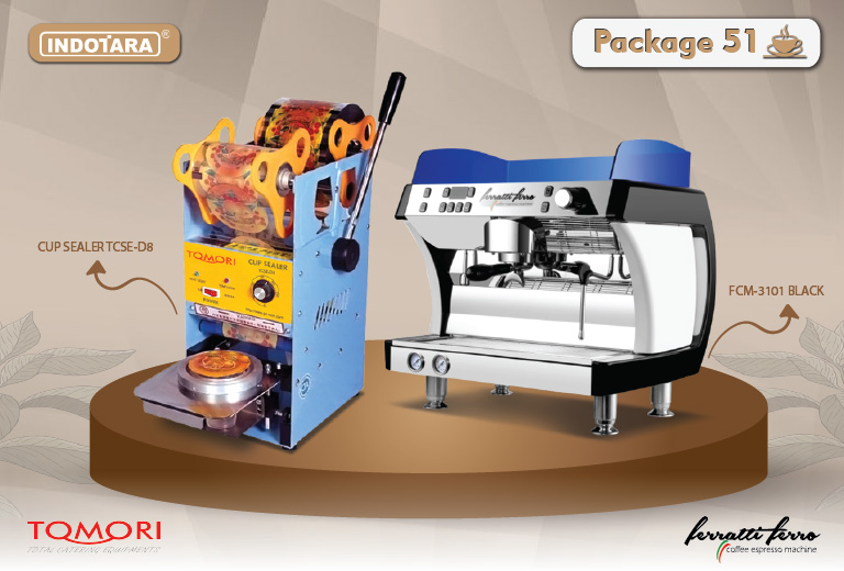 paket mesin kopi cup sealer