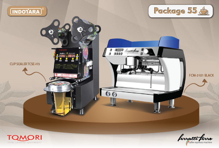 paket mesin kopi cup sealer