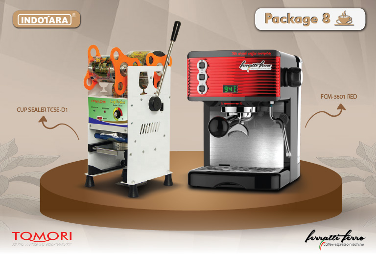 paket mesin kopi cup sealer