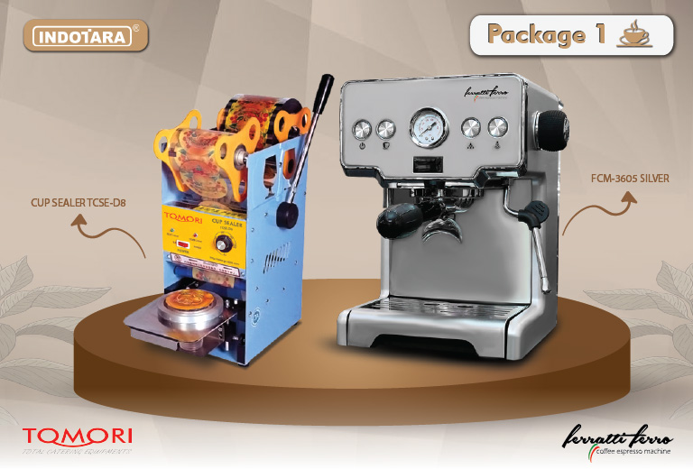 paket mesin kopi cup sealer