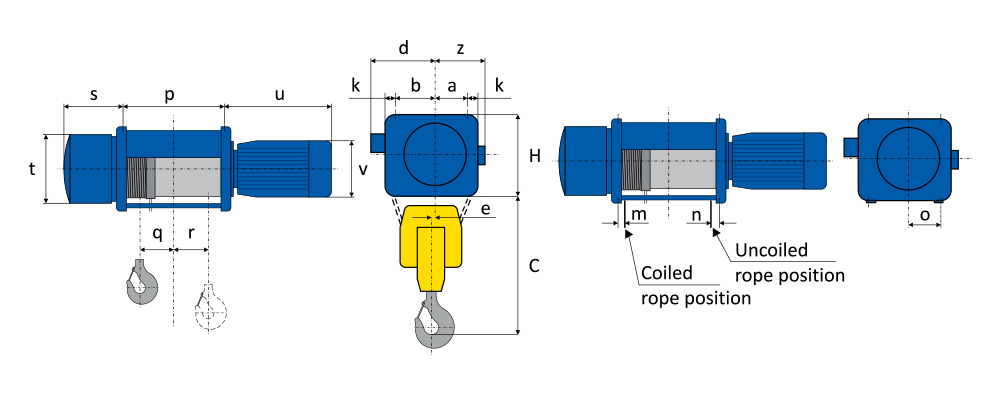 Spesifikasi Wire Rope Hoist Foot Mounted