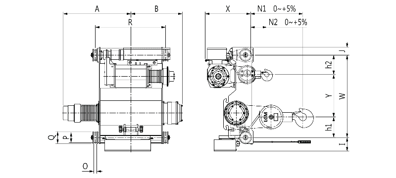 Jual Main & Auxiliary type hoist dengan harga murah