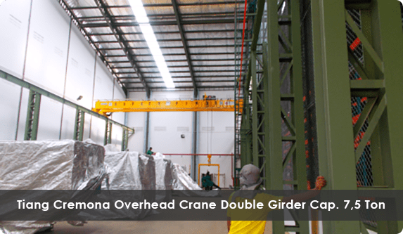 Tiang Cremona khusus untuk Overhead Crane Double Girder Cap. 7,5 Ton