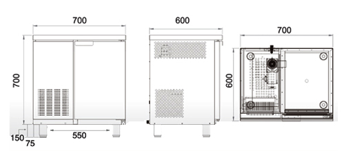 Tomori Cube Ice Maker AC150 Dimension