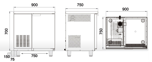 Tomori Cube Ice Maker AC270 Dimension