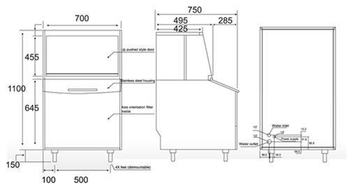 Tomori Cube Ice Maker AC320 Dimension