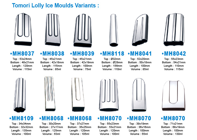Tomori Lolly Ice Moulds Variants