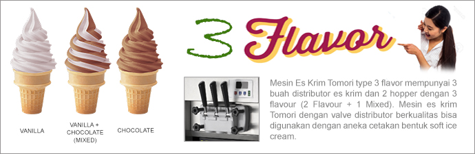 Produk Jual Mesin Es Krim Tomori 3 Rasa