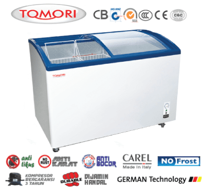 Tomori Curved Glass Deep Freezer