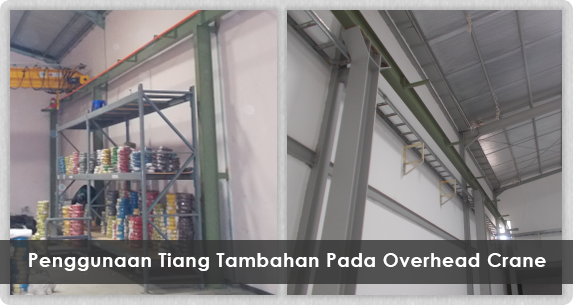 Penggunaan Tiang Tambahan Pada Overhead Crane