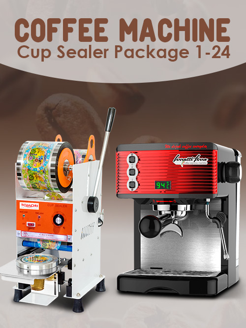 Coffee Machine & Cup Sealer Package 1-24