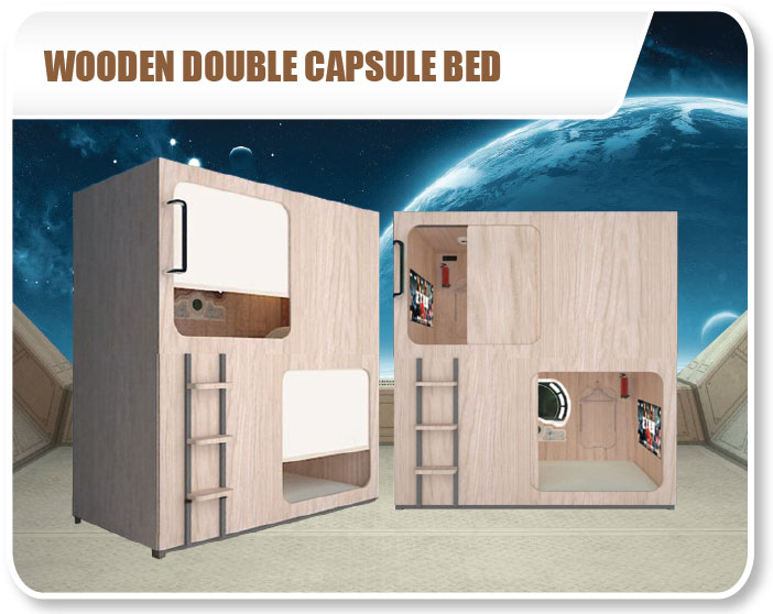 Wooden Double Capsule Bed