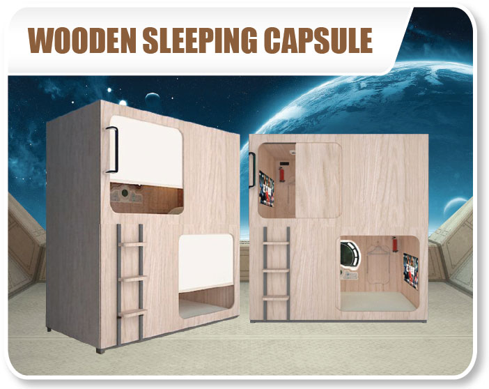 Wooden Capsule Sleeping Bed